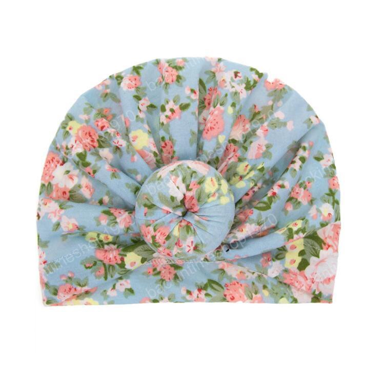 Baby India Hats Bohemian Floral Caps Doughnut Newborn Printed Knot Hat Toddler Vintage Fashion Beanie Infant Winter Caps Accessories