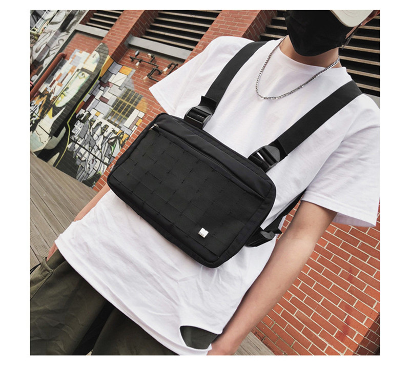 Men's Chest Bag Hip Hop Street Windbreaker Functional Chest Cross Shoulder Bag Ladies Men's Outdoor Climbing Rock Climbing Harness bag