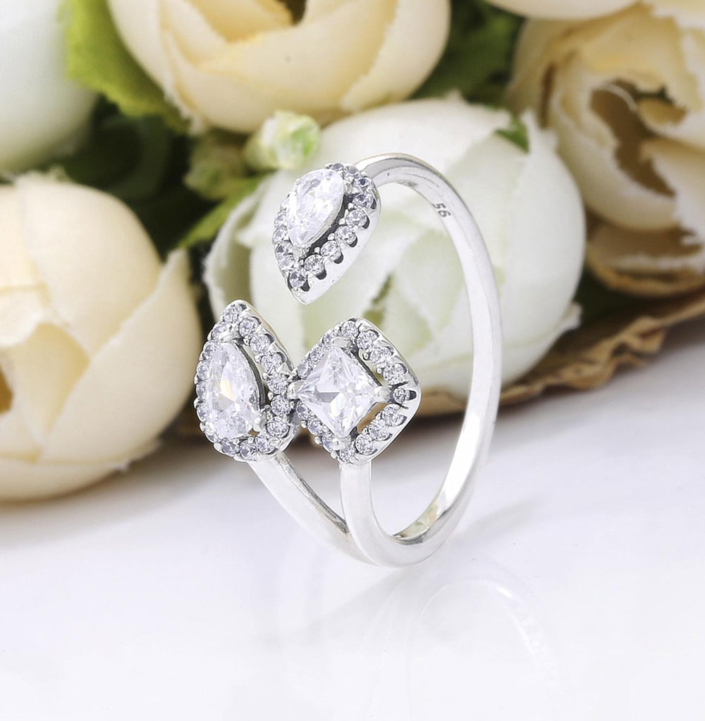 925 Sterling Silver Geometric Shapes Open Ring with Cz Stones Fit Pandora Jewelry Engagement Wedding Lovers Fashion Ring
925 Sterling Silver Geometric Shapes Open Ring with Cz Stones Fit Pandora Jewelry Engagement Wedding Lovers Fashion Ring