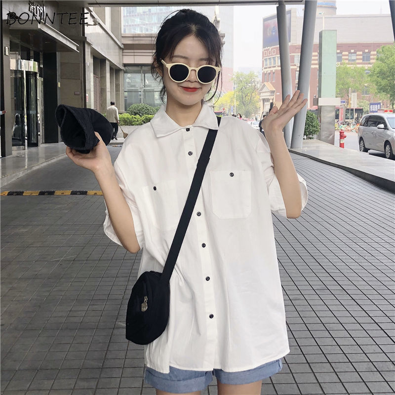 Shirts Women Retro Harajuku Simple Teenager Unisex Loose Couple Japanese Short Sleeves Preppy Style Casual Fashion Solid Lovely, Blue
Shirts Women Retro Harajuku Simple Teenager Unisex Loose Couple Japanese Short Sleeves Preppy Style Casual Fashion Solid Lovely, Blue