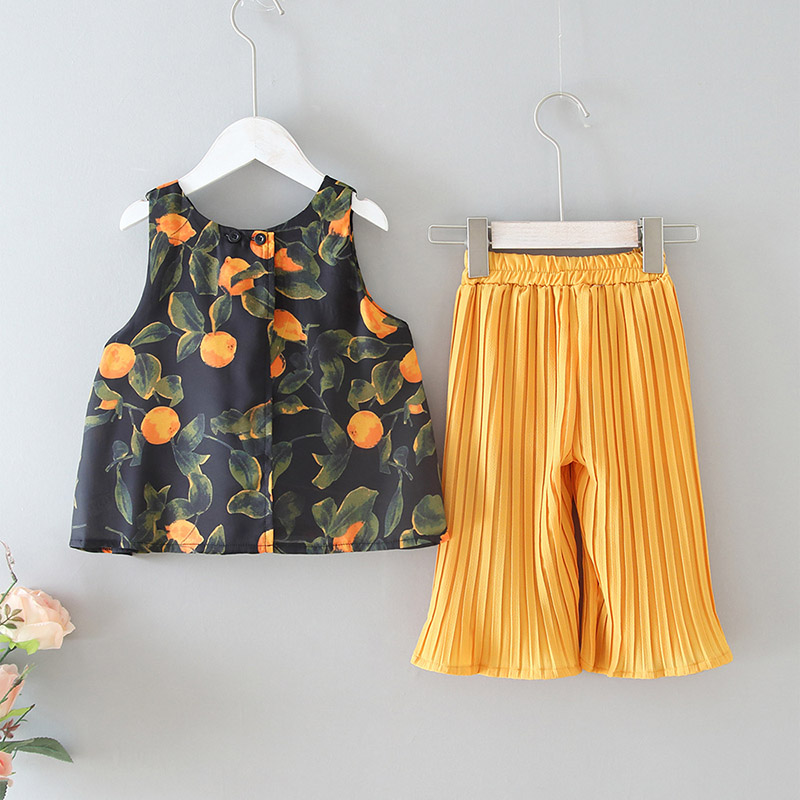 Little Girls Flowers Printed Vest Top 3/4 Length Pants Sets Baby Princess Sweet Blouse Shirt with Trousers Summer Casual Clothes, Ah553 yellow
Little Girls Flowers Printed Vest Top 3/4 Length Pants Sets Baby Princess Sweet Blouse Shirt with Trousers Summer Casual Clothes, Ah553 yellow