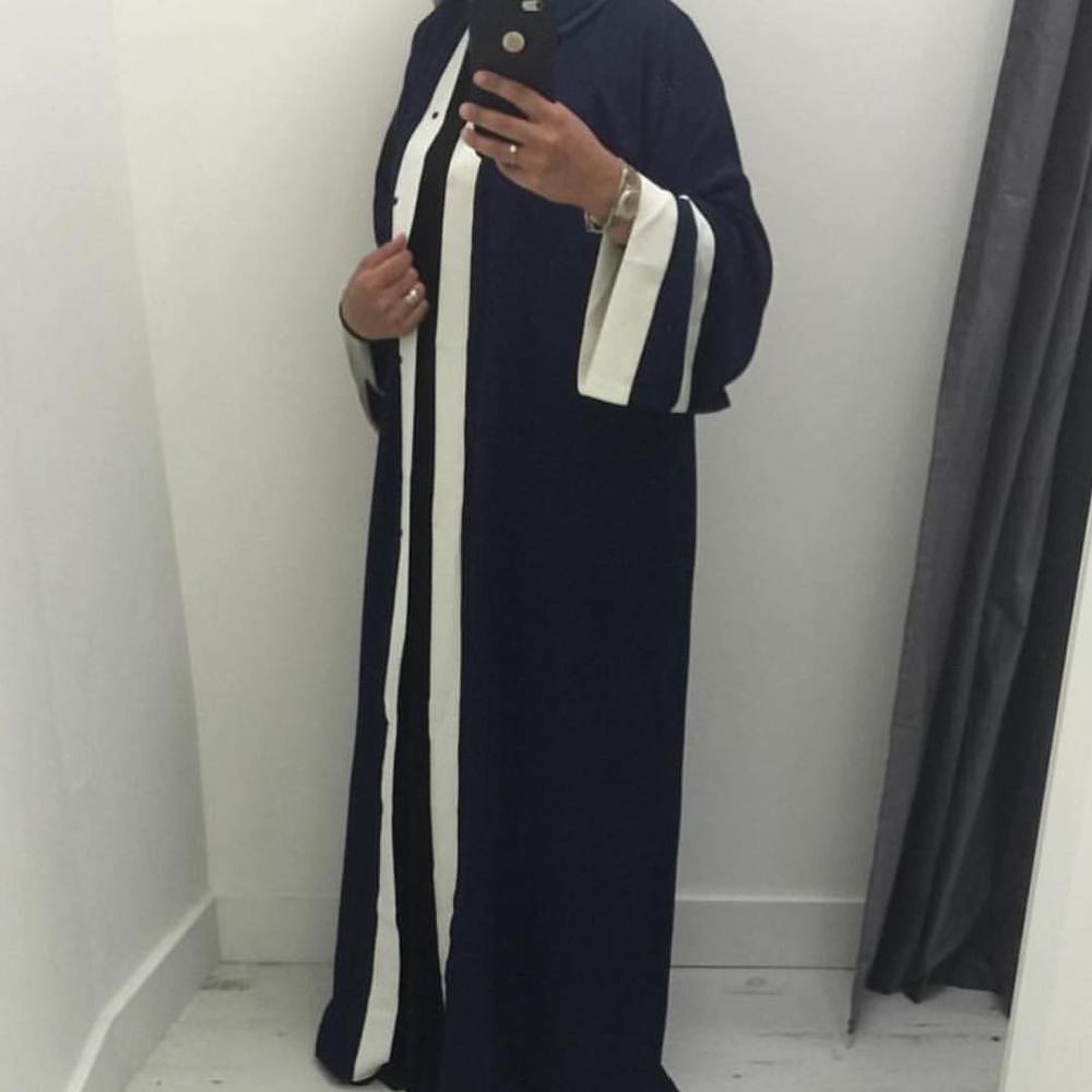 2018 Adult Casual Fashion Striped Musulmane Turkish Dubai Muslim Abaya Dress cardigan Robes Arab Prayer Worship Service Wj2162