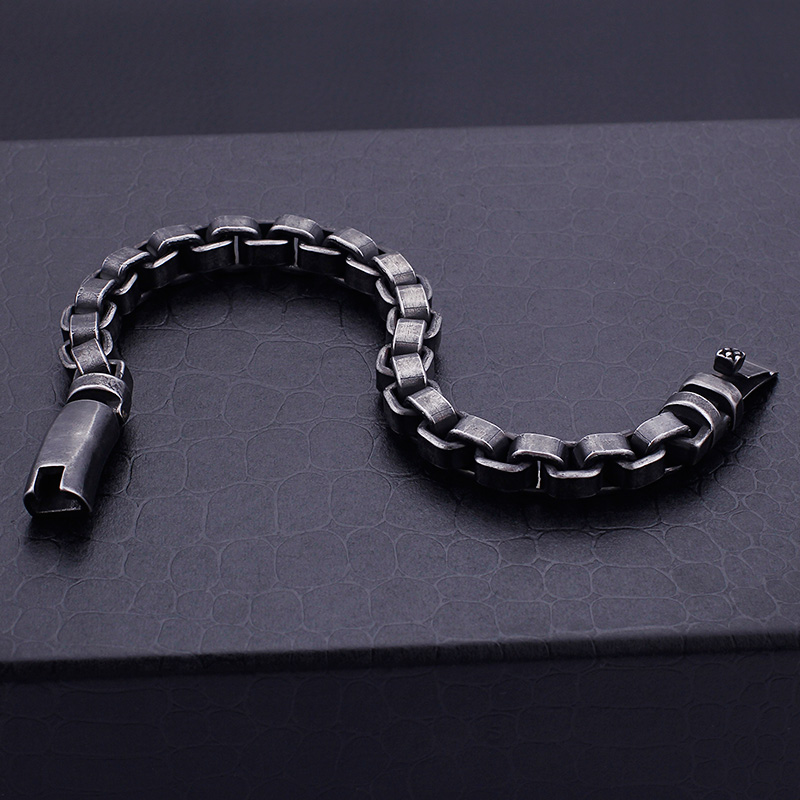 Retro Casting Link Chain Bracelets 316L Stainless Steel Bangle Jewelry