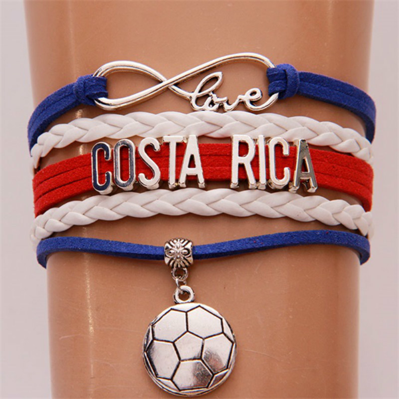 Infinity Love Costa Rica Bracelet Bangles Soccer Charm Braided Pu Leather Men Women Bracelets Jewelry Drop Shipping
Infinity Love Costa Rica Bracelet Bangles Soccer Charm Braided Pu Leather Men Women Bracelets Jewelry Drop Shipping