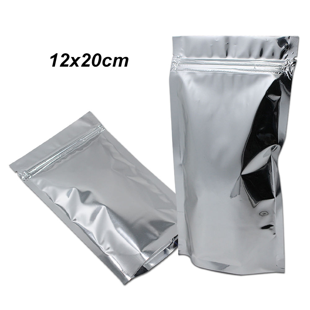 100 PCS Silver Stand Up Aluminum Foil Food Storage Packing Bag for Coffee Tea Powder Mylar Foil with Zipper Packing Pouches
100 PCS Silver Stand Up Aluminum Foil Food Storage Packing Bag for Coffee Tea Powder Mylar Foil with Zipper Packing Pouches
