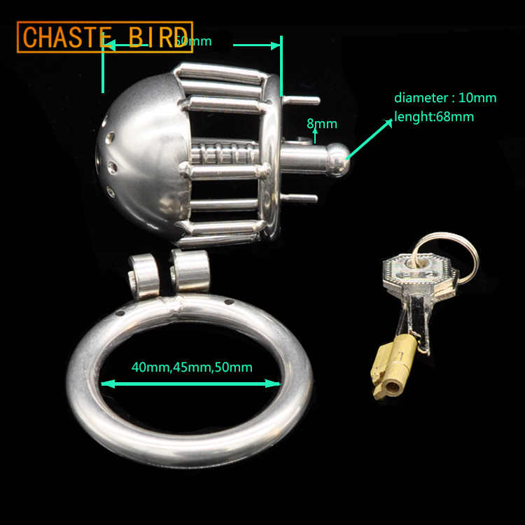 Chaste Bird New Stainless Steel Male Chastity Device With Cock Cage Virginity Lock Penis Ring Penis Lock Cock Ring A220 Y19070602 от DHgate WW