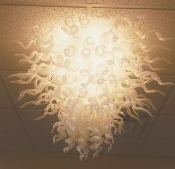 Creative Modern Ceiling Lights LED Crystal Chandelier for High Ceiling Office Art Decoration Hand Blown Glass Ceiling Light