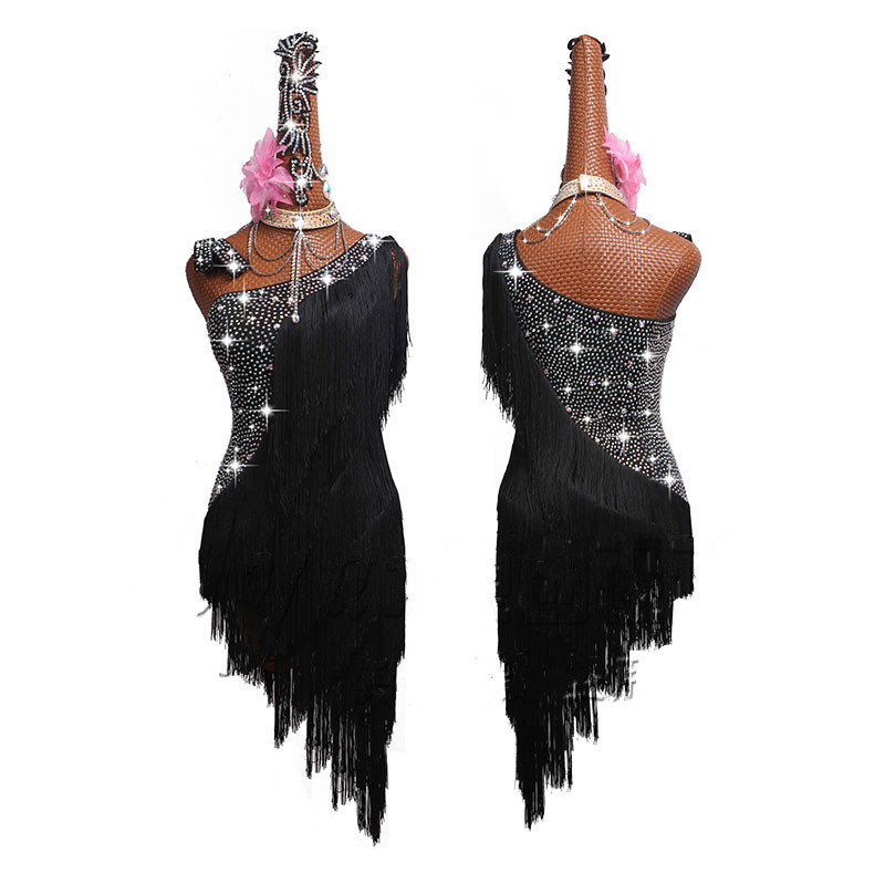 Shiny Rhinestones Latin Dance Dress Women Sexy Black Slanted Shoulder Fringed Skirt Female Festival Stage Performances Clothing, Blue dress
Shiny Rhinestones Latin Dance Dress Women Sexy Black Slanted Shoulder Fringed Skirt Female Festival Stage Performances Clothing, Blue dress