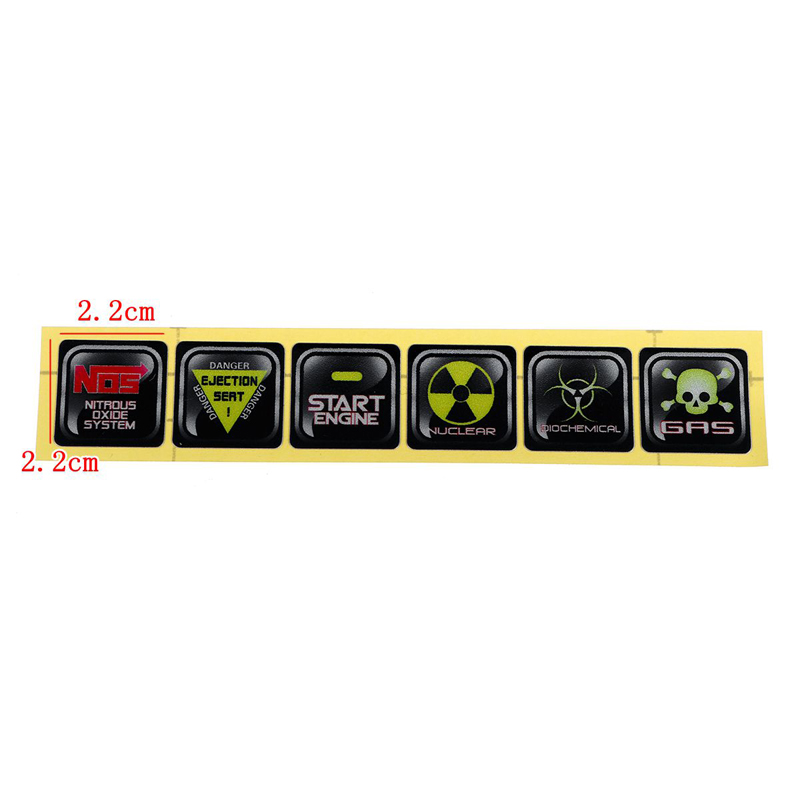 6pcs/set Funny Car Stickers Car Interior Accessories Button Switch Decorative Decals For VW Golf 6 Sagitar Car-styling