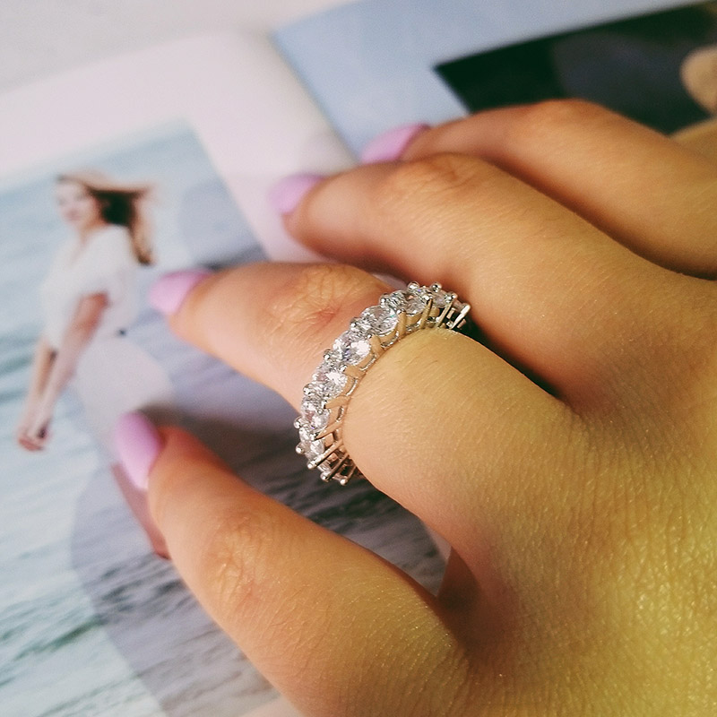 Choucong design 925 sterling silver CZ Diamond Gemstones wedding band eternity Ring for Women solid engagement anniversary fashion jewelry