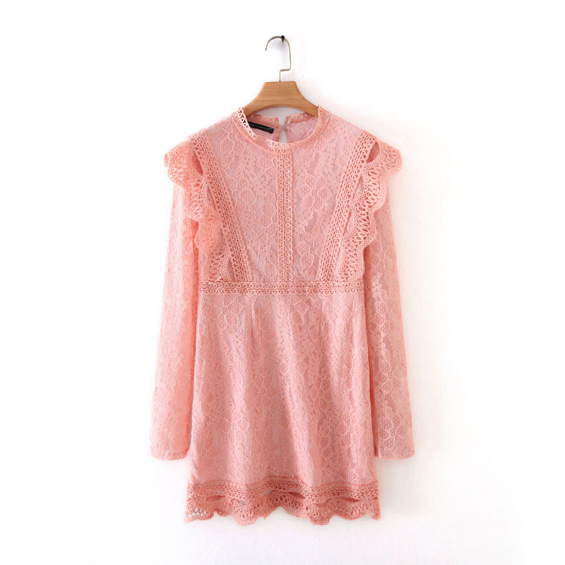 Lace Dress Women Spring 2020 New Fashion O-Neck Long Sleeve Modern Lady Pink Above Knee Dresses
Lace Dress Women Spring 2020 New Fashion O-Neck Long Sleeve Modern Lady Pink Above Knee Dresses