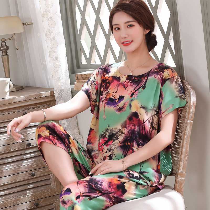 2020 New Middle-Aged And Elderly Mother Cotton Pajama Set For Women Summer Cotton Short-Sleeved Suit Top Women Home Service, 14
2020 New Middle-Aged And Elderly Mother Cotton Pajama Set For Women Summer Cotton Short-Sleeved Suit Top Women Home Service, 14