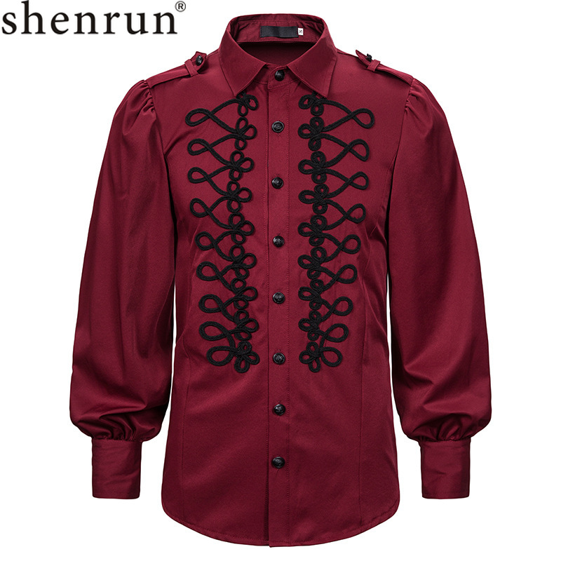 Shenrun Men Shirts Long Sleeve Retro Victorian Period Royal Court Shirt Slim Stage Dress Costume Drama Host Singer Performance, Black
Shenrun Men Shirts Long Sleeve Retro Victorian Period Royal Court Shirt Slim Stage Dress Costume Drama Host Singer Performance, Black
