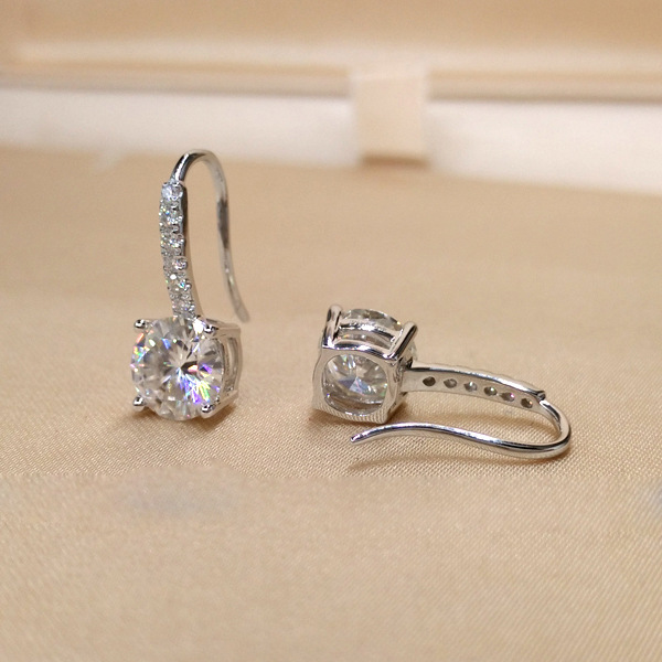 Shining 18K Platinum Plated Square Zircon Hoop Drop Earring Women Men No Fading No Allergies Daily Party Jewelry