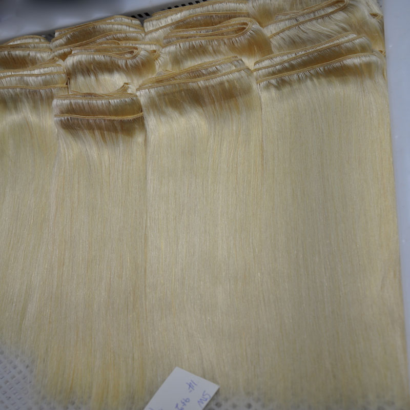Hot sale 100g 4pcs Hair Weaves Double Wefts 100g/pc 613 Russian Blonde human hair Color 613 Can be Dyed Human Hair Extension