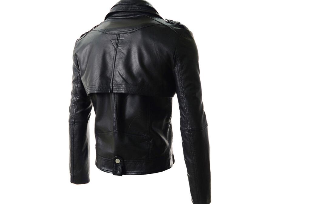 Wholesale-New ! Mens Removable Sleeve Designer High Quality PU Leather Jacket Men Motorcycle Jacket Jaqueta Couro Color : Red / Black
