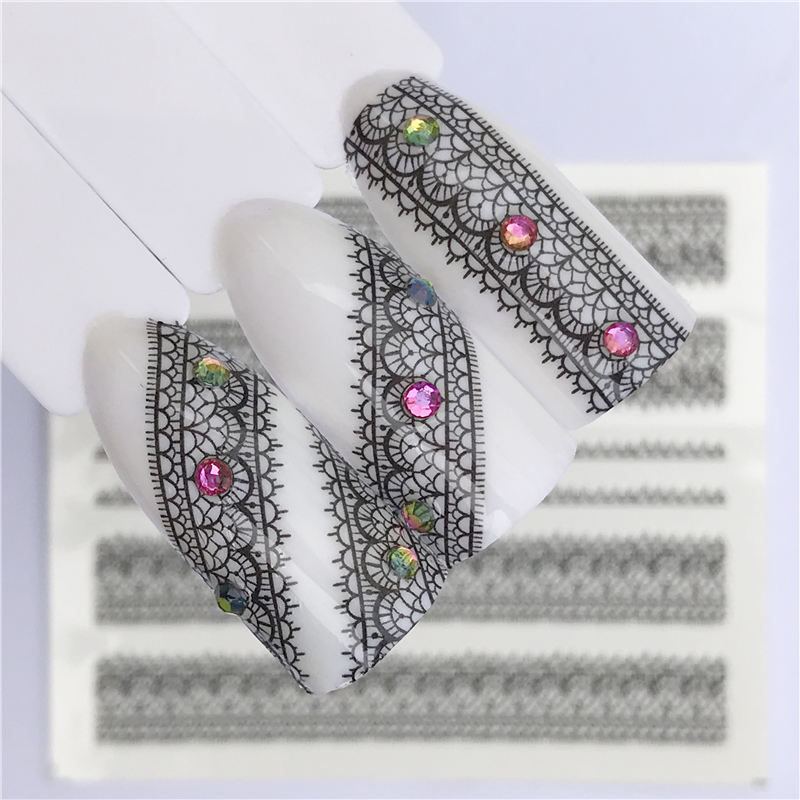 WUF Nails Water Transfer Nail Art Stickers Decals Black Lace Flowers Design DIY French Manicure Foils Stamp Tools, Yzw-3051
WUF Nails Water Transfer Nail Art Stickers Decals Black Lace Flowers Design DIY French Manicure Foils Stamp Tools, Yzw-3051