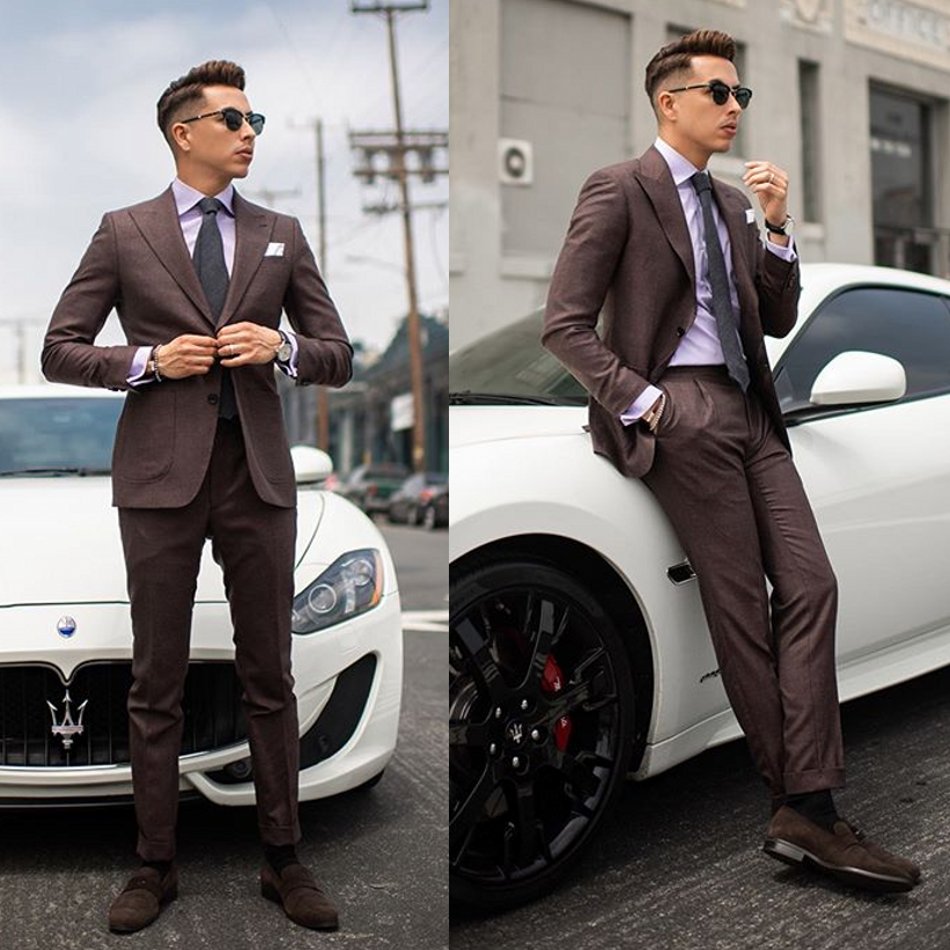 Two Piece Mens Suit Dark Brown Groom Suit Wedding Suits For Best Men Slim Fit Groom High Quality Costumes De Mariage Pour Hommes, Khaki
Two Piece Mens Suit Dark Brown Groom Suit Wedding Suits For Best Men Slim Fit Groom High Quality Costumes De Mariage Pour Hommes, Khaki