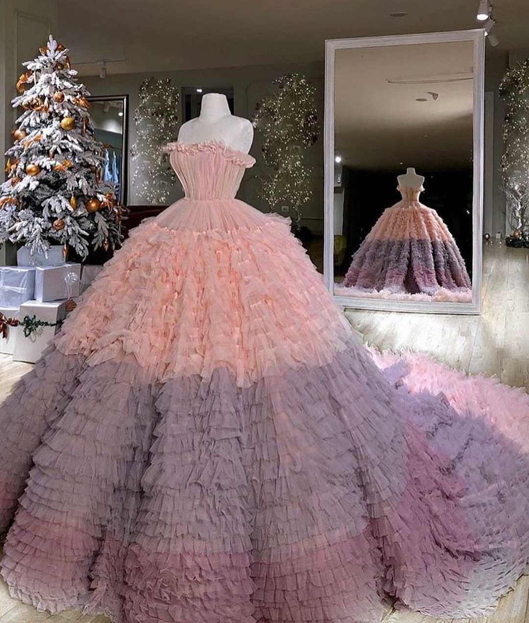 Princess Ball Gown Prom Dresses Custom Made 2019 Strapless Tiered Ruffles Vintage Evening Dress Real Image Formal Party Dresses