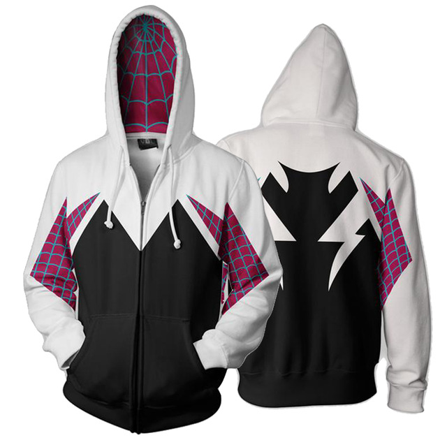 Hooded Halloween 3D Printed Spider Gwen Stacy Spider Hoodies Unisex Streetwear Men's Casual Zip Up Sweatshirt Costume Coat, Black
Hooded Halloween 3D Printed Spider Gwen Stacy Spider Hoodies Unisex Streetwear Men's Casual Zip Up Sweatshirt Costume Coat, Black