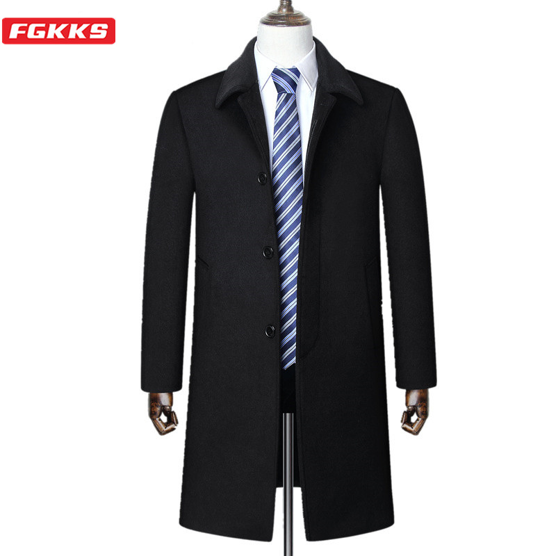 FGKKS Winter Men Wool Blend Coats Fashion Brand Men's Business Casual Wool Coat Plus Velvet Thick Blends Overcoat Male, Black
FGKKS Winter Men Wool Blend Coats Fashion Brand Men's Business Casual Wool Coat Plus Velvet Thick Blends Overcoat Male, Black