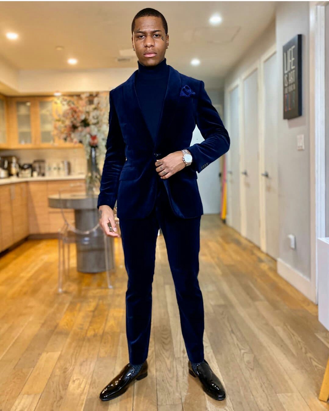 dark navy velvet men suits blazer wedding suit prom slim fit 2 pieces groom tuxedos best mens party suits jacketpants custom made