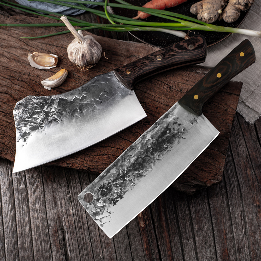Stainless Steel Handmade Forged Kitchen Knife Set Chinese Full Tang Slaughter Butcher Knife Vegetables Cleaver Slicing Utility Chef Knife
Stainless Steel Handmade Forged Kitchen Knife Set Chinese Full Tang Slaughter Butcher Knife Vegetables Cleaver Slicing Utility Chef Knife