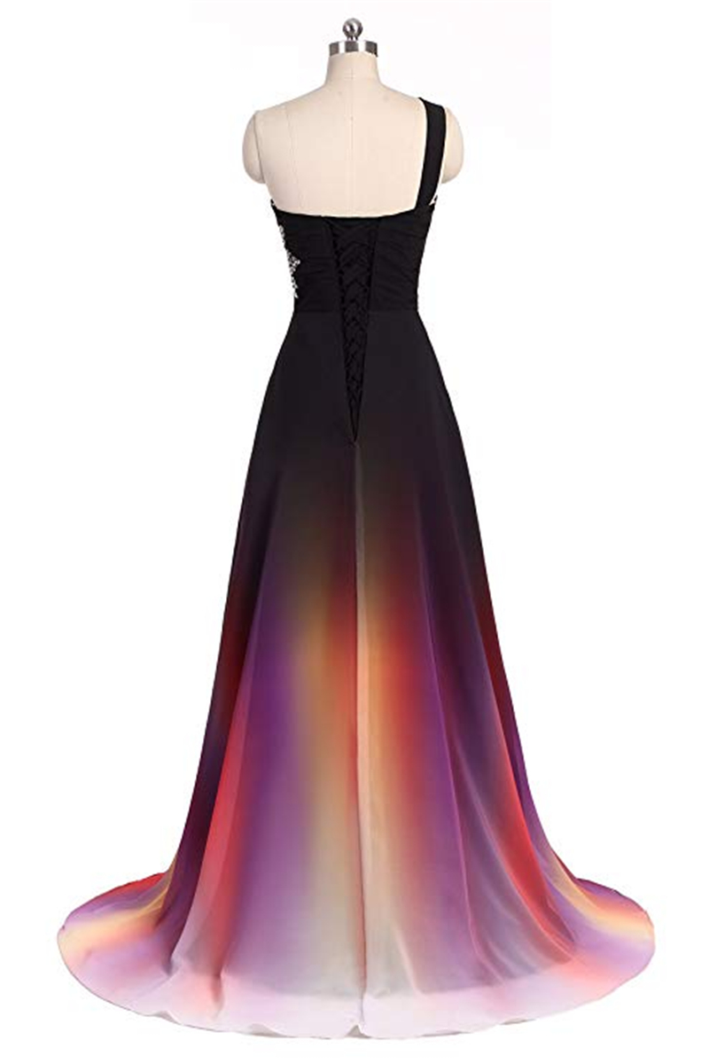 2020 Newest Hot Sale Sexy Halter Gradient Prom Dresses With Long Chiffon Plus Size Ombre Evening Party Gowns Formal Party Gown QC1469