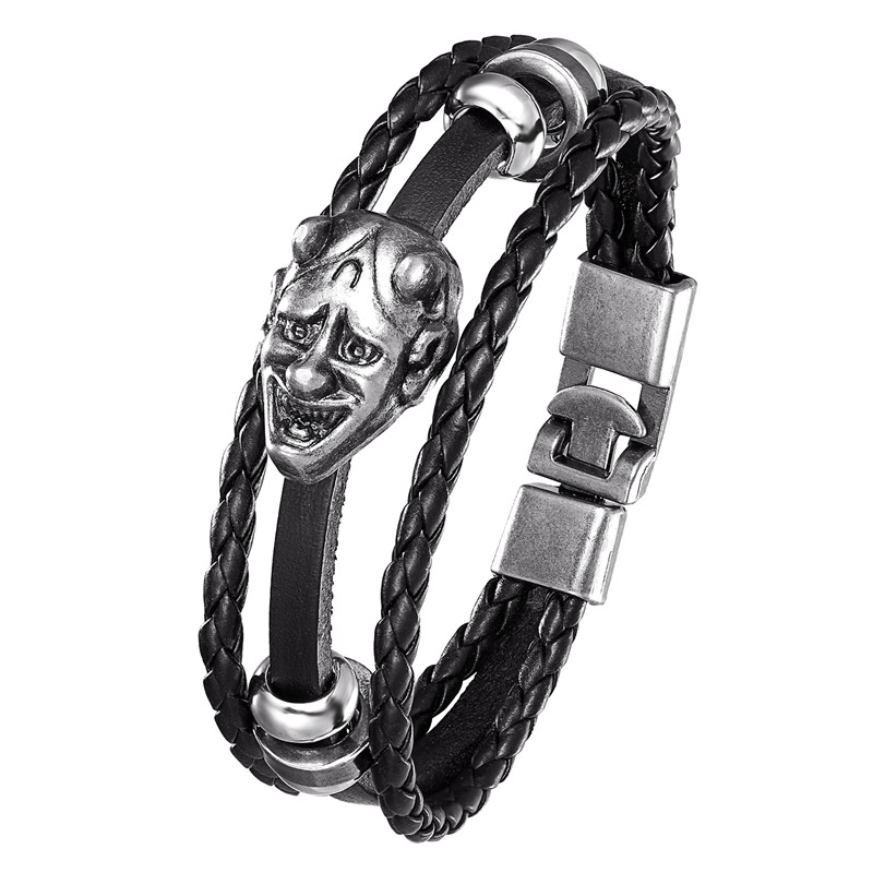 2020 Fashion Vintage Leather Bracelet Men's Alloy Ghost Head Multilayer Weave Lady Pulseira Masculina
2020 Fashion Vintage Leather Bracelet Men's Alloy Ghost Head Multilayer Weave Lady Pulseira Masculina