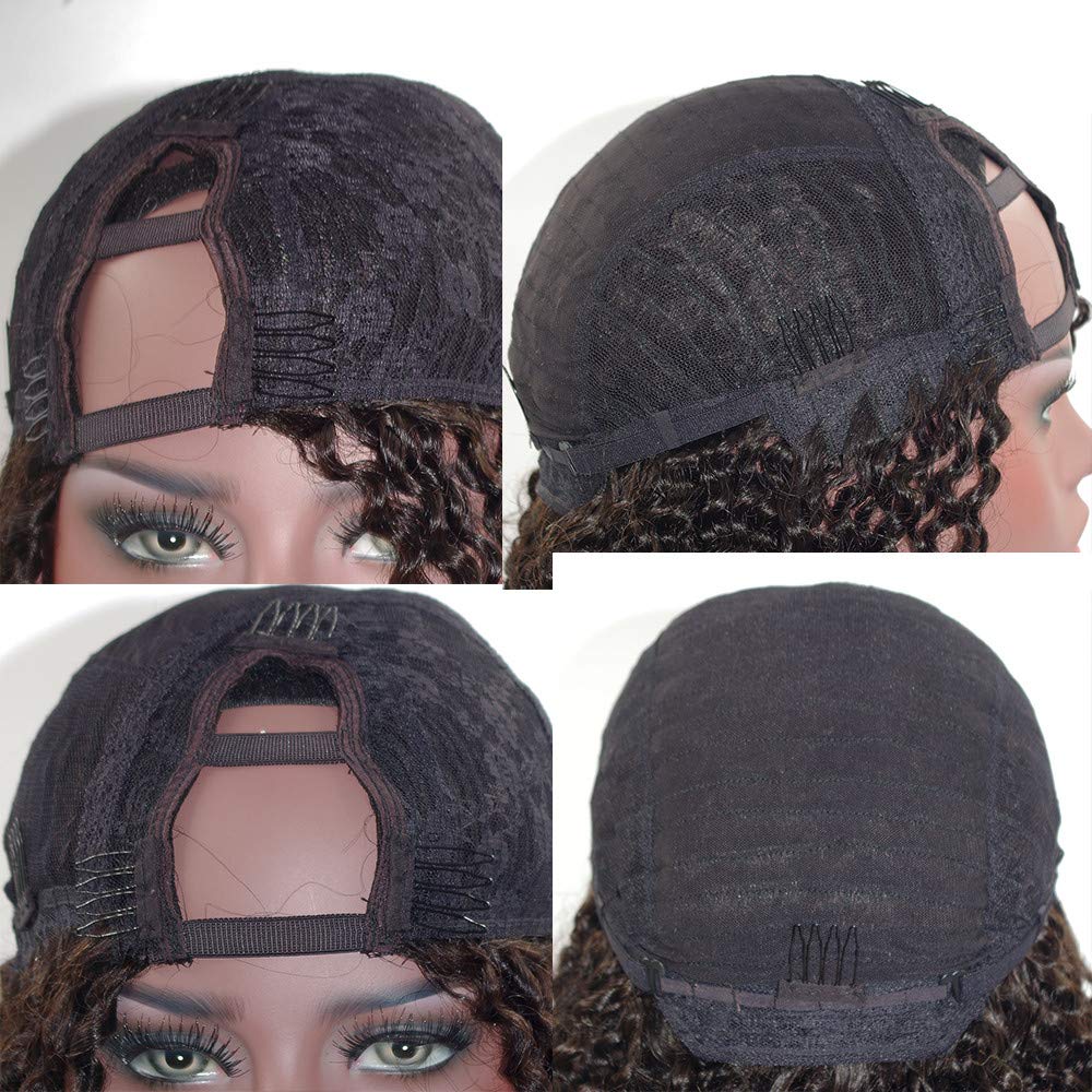 Cheap Kinky Curly U Part Wig Virgin Hair Gluless Peruvian Human Hair Upart Wigs deep Curly U-Part Wig 130% density