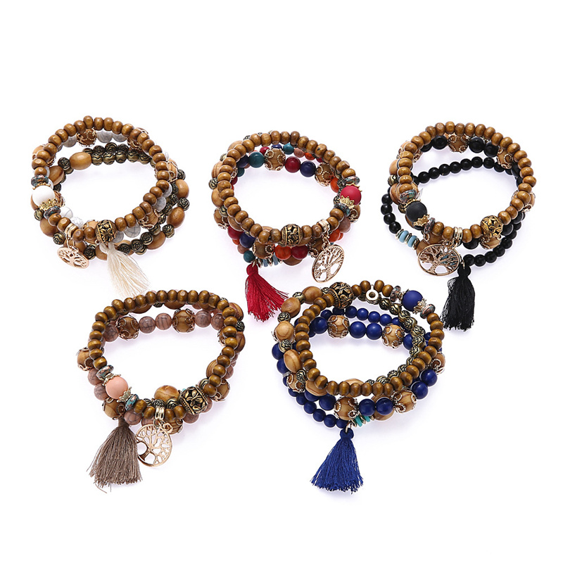 5 Styles New Bohemian Beach Multilayer Wood Beads Tassel Tree Of Life Charm Bracelets Bangles For Women Gift Wrist Mala Bracelet
5 Styles New Bohemian Beach Multilayer Wood Beads Tassel Tree Of Life Charm Bracelets Bangles For Women Gift Wrist Mala Bracelet