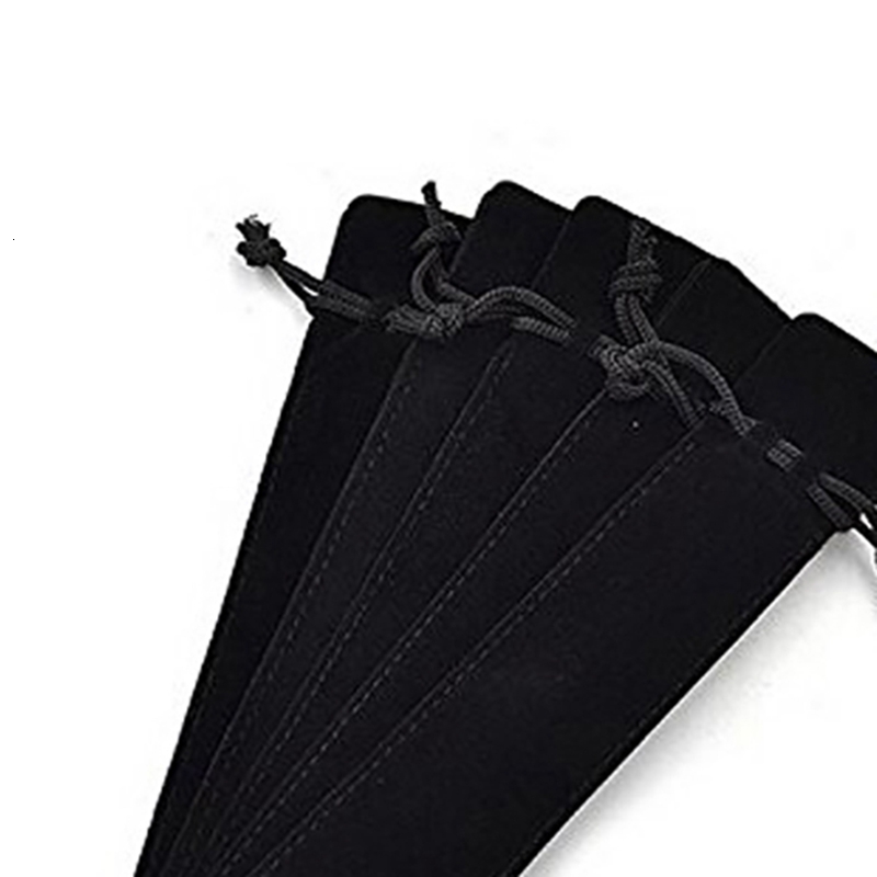 50 Pcs Black Velvet Pen Pouch Sleeve Holder Single Pen Bag Case Pencil Bag5167008