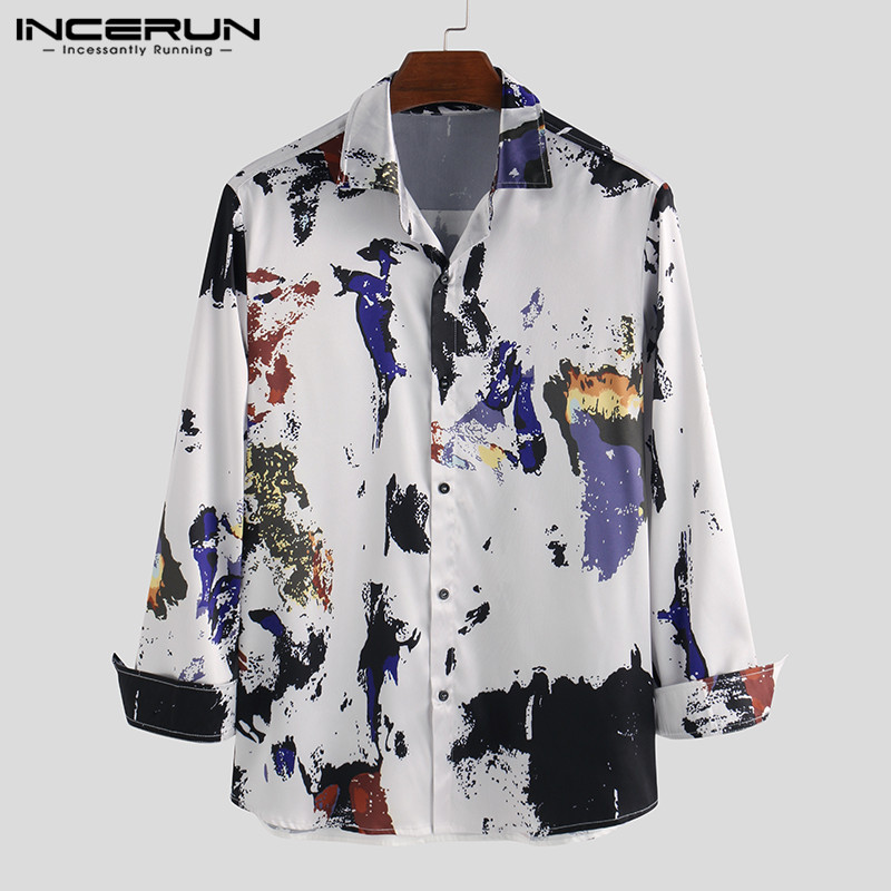 INCERUN Fashion Printing Men Dress Shirt Long Sleeve Streetwear Turn-down Collar Hawaiian Casual Shirts Mens Breathable Camisa, White
INCERUN Fashion Printing Men Dress Shirt Long Sleeve Streetwear Turn-down Collar Hawaiian Casual Shirts Mens Breathable Camisa, White