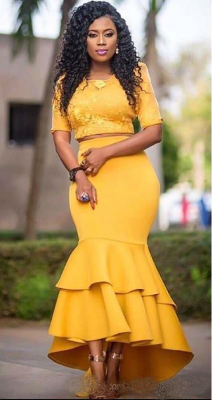 Elegant Arabic Mermaid Prom Dresses with Half Sleeve Lace Applique Tiered Skirts Hi Lo Evening Party Gowns Plus Size Formal Dresses