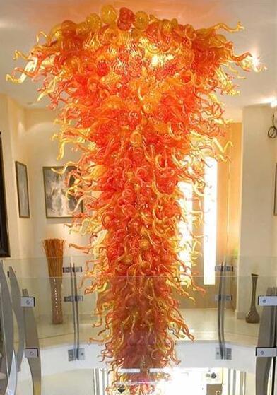 Large Chandelier Light American Style Villa Hotel Art Decor Hand Blown Glass Chandelier Modern Chandelier Light with LED Bulbs