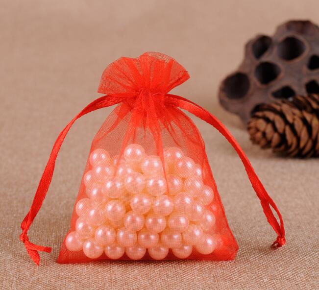 7*9cm Jewelry Bags MIXED Organza Jewelry Wedding Party favor Xmas Gift Bags Purple Blue Pink Yellow Black With Drawstring GB1505