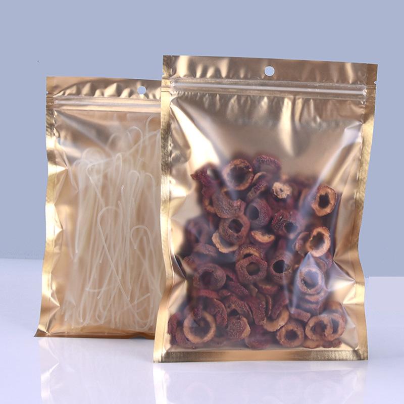 22X30cm Matte Aluminum Foil Golden Candy Food Packaging Closure Pockets