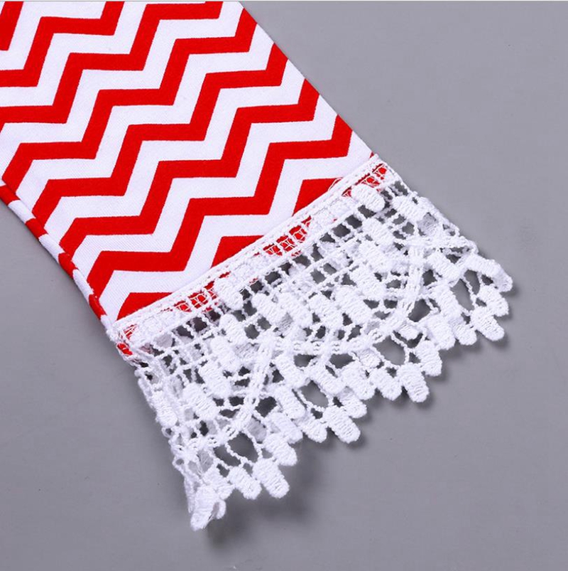 Christmas Girls Dresses Embroidered Baby Girl Dress Lace Sleeve Children Princess Dresses Striped Kids Clothes Xmas Baby Clothing DW4800