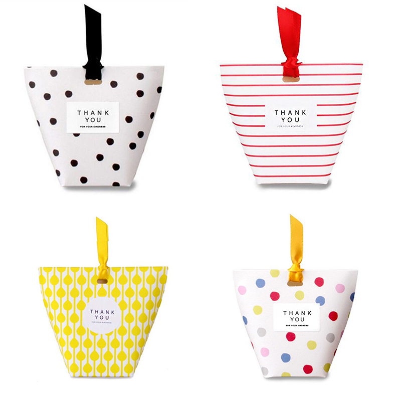 Square Bottom Gift Packs Dots Stripes Lattice mini Candy Box Birthday gift box Christmas box Free shipping 20pcs/lot