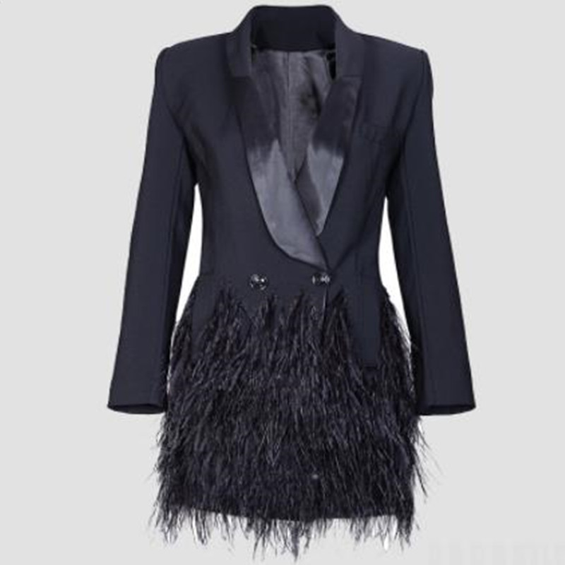 2019 autumn fashion Blazer Women Jacket black Feathers Notched jaqueta feminina Celebrity Runway Jackets Elegant Lady Blazer
2019 autumn fashion Blazer Women Jacket black Feathers Notched jaqueta feminina Celebrity Runway Jackets Elegant Lady Blazer