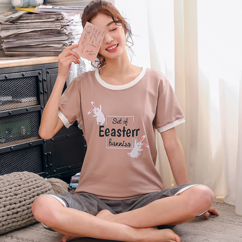 2019 New Arrival Cropped Trousers + Short Sleeve Summer Cute Print Pajama Sets Short Sleeve Thin Cotton 2Piece Sleep Suit
2019 New Arrival Cropped Trousers + Short Sleeve Summer Cute Print Pajama Sets Short Sleeve Thin Cotton 2Piece Sleep Suit