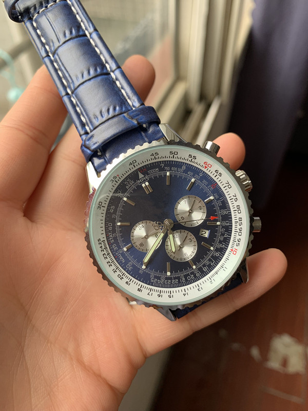 Top Quality New Brand automatic Men's Wristwatch NAVITIMER Ti3 Blue Dial watches Leather 1884 Fashion Male luxury watch free shopping #66
Top Quality New Brand automatic Men's Wristwatch NAVITIMER Ti3 Blue Dial watches Leather 1884 Fashion Male luxury watch free shopping #66