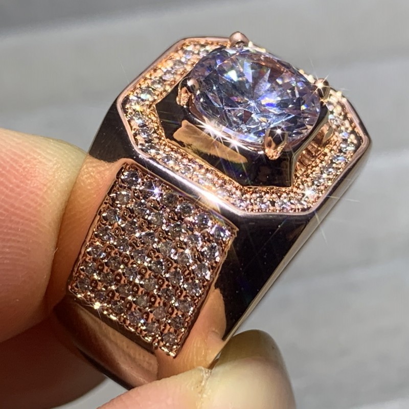 6 Style Luxury Male Jewelry 925 Stelring Silver Pave White Sapphire CZ Diamond Gemstones Wide Wedding Engagement Band Ring For Men Gift