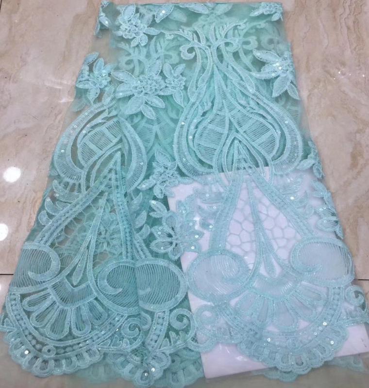African Tulle lace Embroidered net Lace Fabric fashion light green French Fabric With Sequins High Quality
African Tulle lace Embroidered net Lace Fabric fashion light green French Fabric With Sequins High Quality