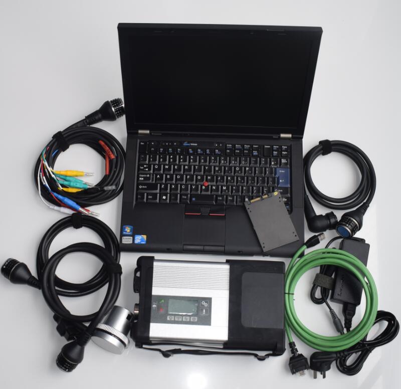 MB Star C5 SD Connect C5 diagnosis tool with 480gb ssd Diagnostic& Programming car truck scanner T410 Laptop i5 4g ready to use