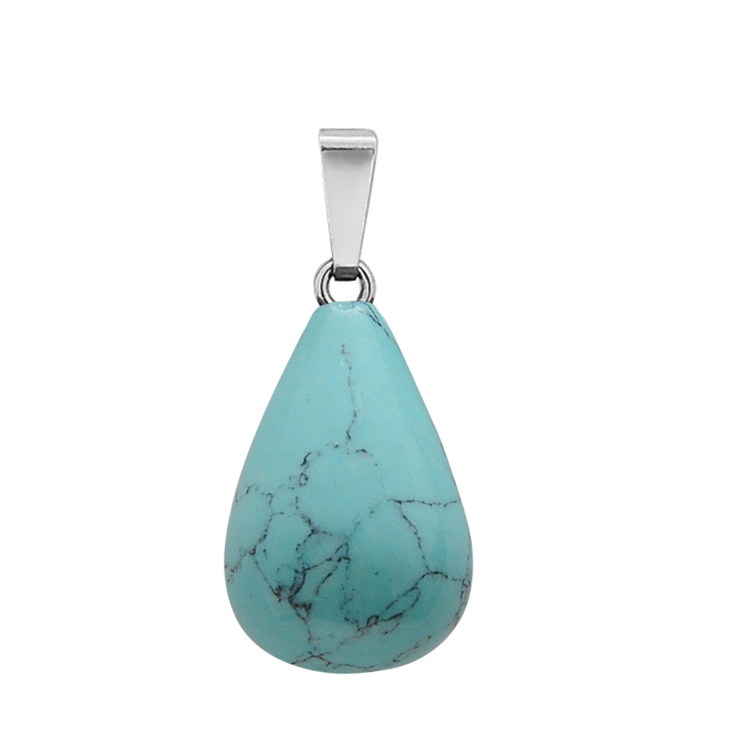 qimoshi Water Drop Natural Stone Crystal Pendant Men and Women Energy Cure Christmas Gift Necklace12pcs