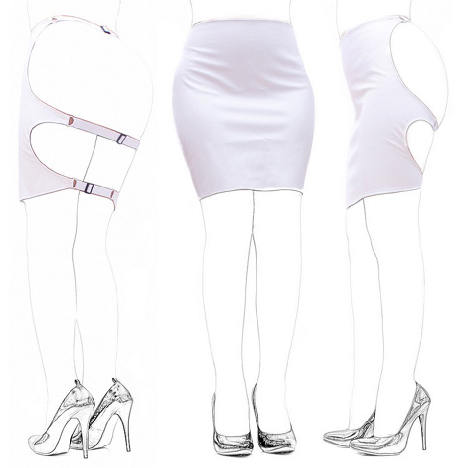 Camatech Fetish Slave Spanking Skirt Mini Pu Leather Open Hip Bondage Dress Sm Bondage Restranit Adult Game Erotic Toy For Women Y190716 - view 7