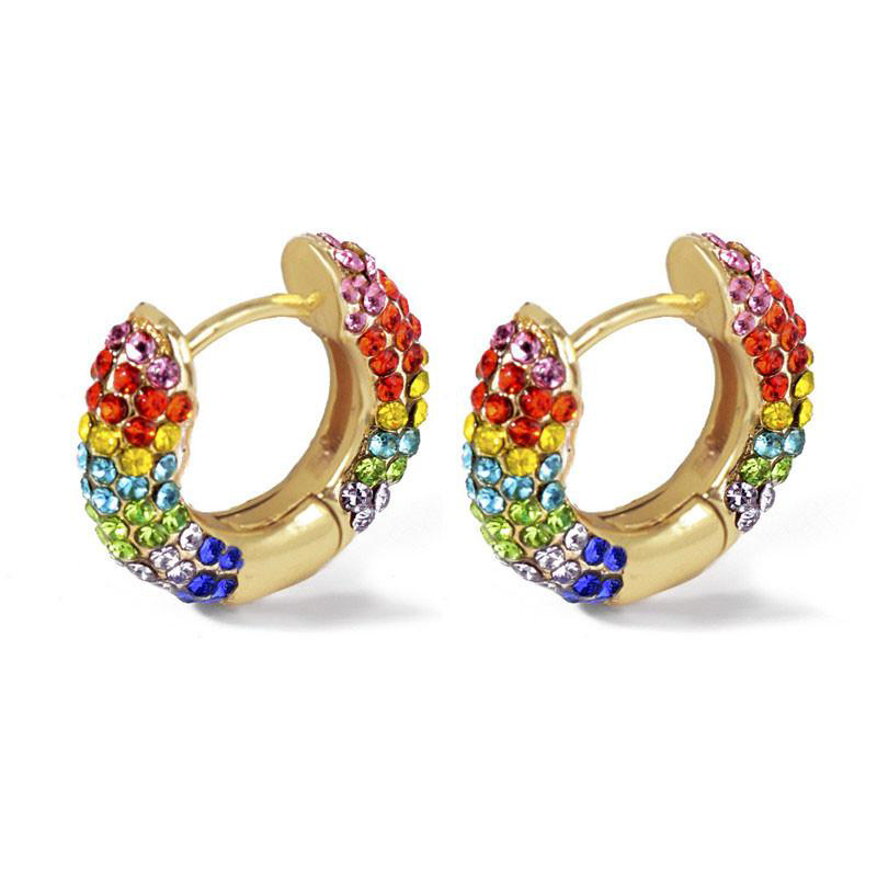 High Quanlity Hoop Earrings Colorful Rhinestone Gold Plated Cartilage Earrings for Women Girls Hoops Fashion Jewelry
High Quanlity Hoop Earrings Colorful Rhinestone Gold Plated Cartilage Earrings for Women Girls Hoops Fashion Jewelry
