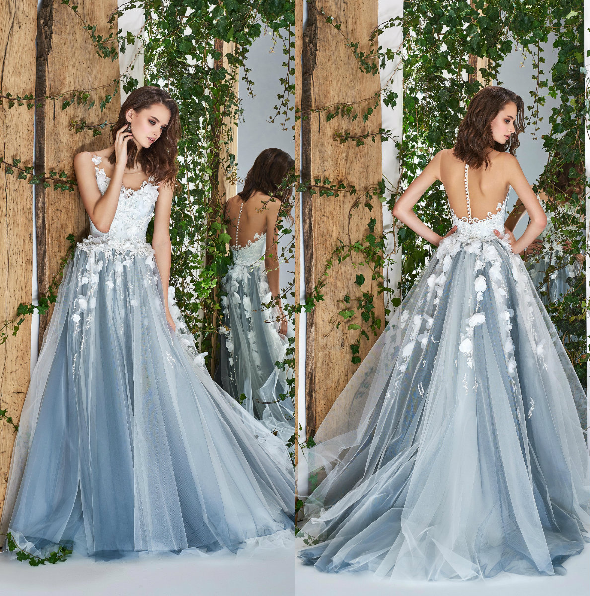 2019 Boho Wedding Dresses Sheer Jewel Neck Lace Appliqued A Line Sweep Train Beach Wedding Dress Sexy Back Simple Vintage Bridal Gowns