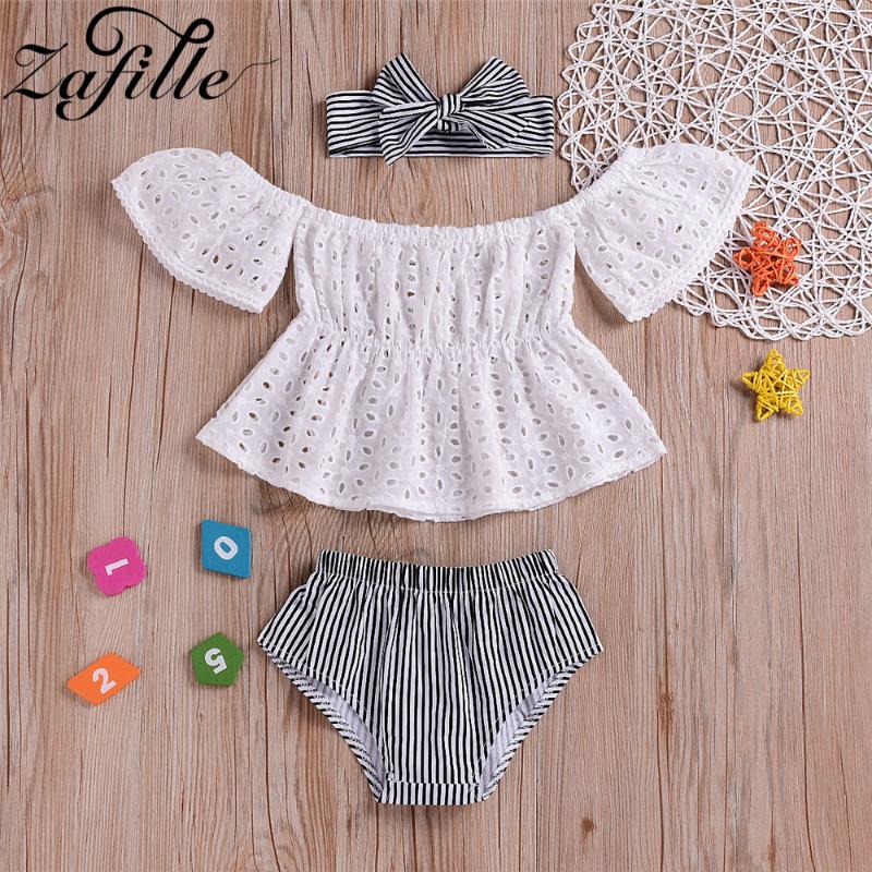 ZAFILLE Baby Girl Clothes 3Pcs Off Shoulder Top+Strip Pant+Headband Cotton Toddler Outfits Sets 2020 Newborn Infant Girls Suits, White
ZAFILLE Baby Girl Clothes 3Pcs Off Shoulder Top+Strip Pant+Headband Cotton Toddler Outfits Sets 2020 Newborn Infant Girls Suits, White